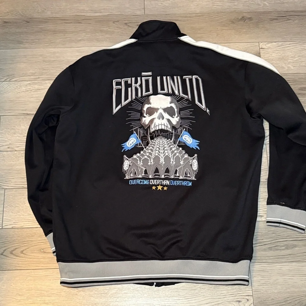 Vintage Y2K Ecko Unlimited Skull Track Jacket 3XL Streetwear